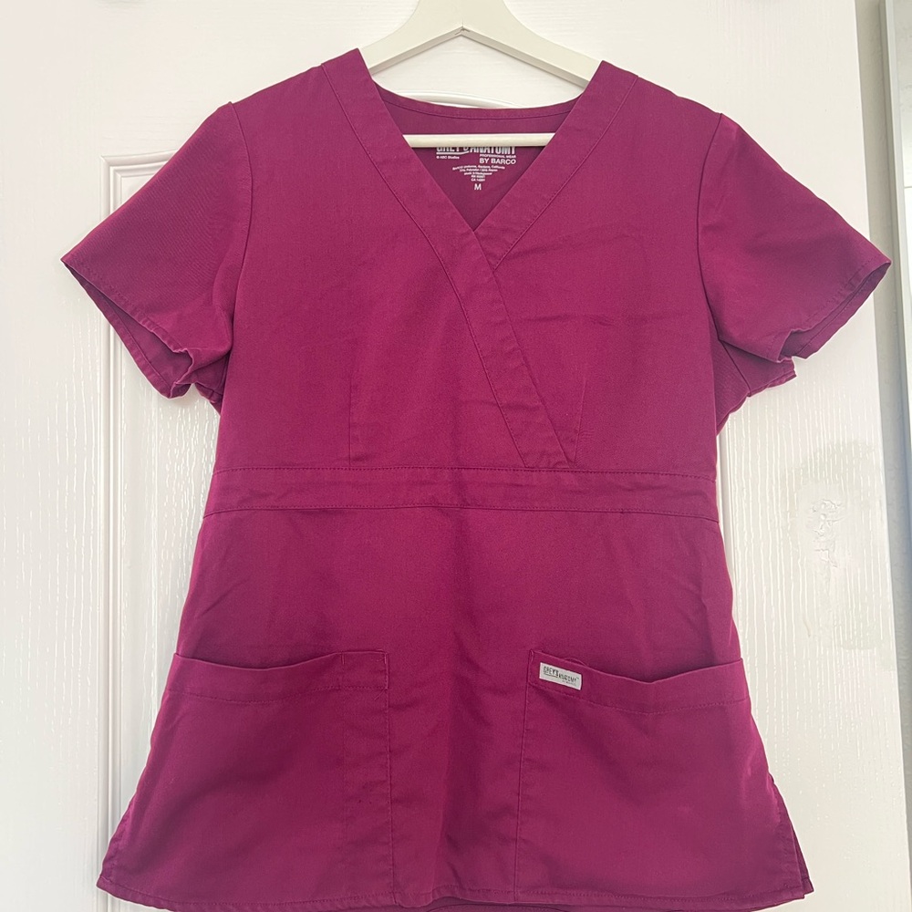 Grey's Anatomy Magenta Scrub Top